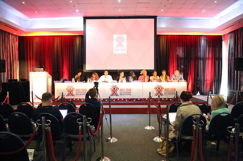 21st International AIDS Conference (AIDS 2016), Durban, South Africa.
Monday 18th July 2016, VENUE : Global Village - Room 1
GV MEET THE EXPERTS : GETTING A SEAT AT THE TABLE : YOUNG LEADERS SHARE THE HIGHS AND LOWS OF LEADERSHIP AND ACCOUNTABILITY (MOGS01)

Meheret Melles (USA)
L'Orangelis Thomas Negron (Puerto Rico)
Myo Thet OO (Myanmar)
Ebony Johnson (USA)
Jacquelyne Alesi (Uganda)
Linda Mafu (South Africa)
Nicolas Ndayizeye (Burundi) 
Georgina Caswell (South African Translator)
Raoul Fransen Dos Santos (Netherlands)

Photo©International AIDS Society/Abhi Indrarajan