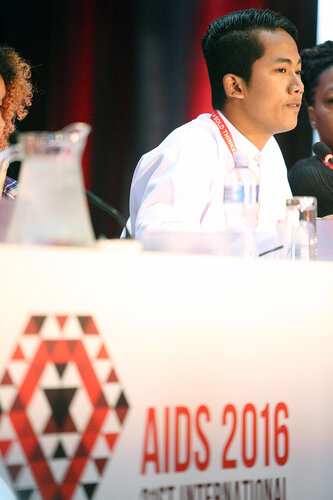 21st International AIDS Conference (AIDS 2016), Durban, South Africa.
Monday 18th July 2016, VENUE : Global Village - Room 1
GV MEET THE EXPERTS : GETTING A SEAT AT THE TABLE : YOUNG LEADERS SHARE THE HIGHS AND LOWS OF LEADERSHIP AND ACCOUNTABILITY (MOGS01)
Speaker : Myo Thet OO (Myanmar)
Photo©International AIDS Society/Abhi Indrarajan