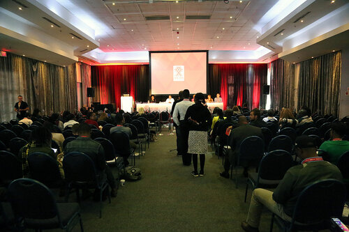 21st International AIDS Conference (AIDS 2016), Durban, South Africa.
Monday 18th July 2016, VENUE : Global Village - Room 1
GV MEET THE EXPERTS : GETTING A SEAT AT THE TABLE : YOUNG LEADERS SHARE THE HIGHS AND LOWS OF LEADERSHIP AND ACCOUNTABILITY (MOGS01)
Audience Interacting
Photo©International AIDS Society/Abhi Indrarajan