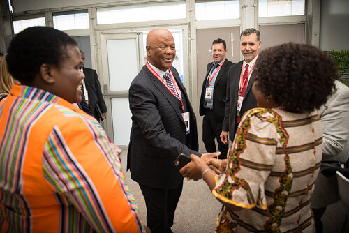 21st International AIDS Conference (AIDS 2016), Durban, South Africa. Photo shows: Official AIDS 2016 Opening Press Conference. Jeff Radabe (centre) Photo©International AIDS Society/Marcus Rose