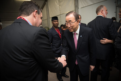 21st International AIDS Conference (AIDS 2016), Durban, South Africa. Photo shows: Official AIDS 2016 Opening Press Conference. Ban Ki-moon. Photo©International AIDS Society/Marcus Rose