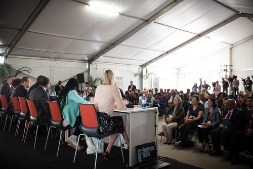 21st International AIDS Conference (AIDS 2016), Durban, South Africa. Photo shows: Official AIDS 2016 Opening Press Conference. Photo©International AIDS Society/Marcus Rose