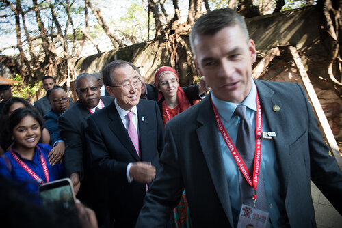 21st International AIDS Conference (AIDS 2016), Durban, South Africa. Photo shows: Official AIDS 2016 Opening Press Conference. Ban Ki-moon. Photo©International AIDS Society/Marcus Rose