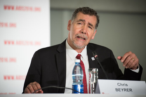 21st International AIDS Conference (AIDS 2016), Durban, South Africa. Photo shows: Official AIDS 2016 Opening Press Conference. Chris Beyrer. Photo©International AIDS Society/Marcus Rose