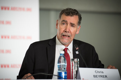 21st International AIDS Conference (AIDS 2016), Durban, South Africa. Photo shows: Official AIDS 2016 Opening Press Conference. Chris Beyrer. Photo©International AIDS Society/Marcus Rose