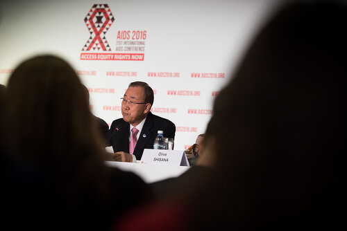 21st International AIDS Conference (AIDS 2016), Durban, South Africa. Photo shows: Official AIDS 2016 Opening Press Conference. Ban Ki-moon. Photo©International AIDS Society/Marcus Rose