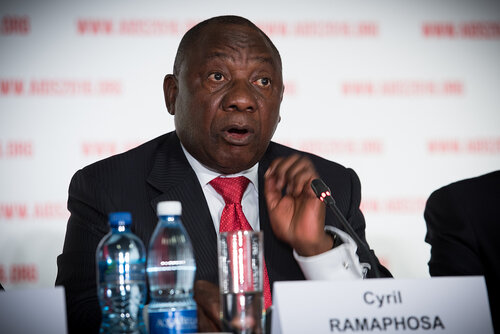 21st International AIDS Conference (AIDS 2016), Durban, South Africa. Photo shows: Official AIDS 2016 Opening Press Conference. (L-R) Cyril Ramaphosa. Photo©International AIDS Society/Marcus Rose
