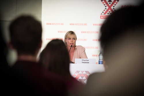 21st International AIDS Conference (AIDS 2016), Durban, South Africa. Photo shows: Official AIDS 2016 Opening Press Conference. Charlize Theron. Photo©International AIDS Society/Marcus Rose