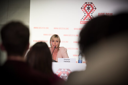21st International AIDS Conference (AIDS 2016), Durban, South Africa. Photo shows: Official AIDS 2016 Opening Press Conference. Charlize Theron. Photo©International AIDS Society/Marcus Rose