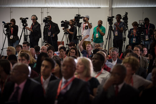 21st International AIDS Conference (AIDS 2016), Durban, South Africa. Photo shows: Official AIDS 2016 Opening Press Conference. Photo©International AIDS Society/Marcus Rose