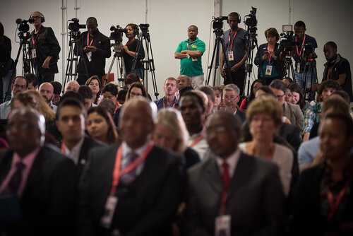 21st International AIDS Conference (AIDS 2016), Durban, South Africa. Photo shows: Official AIDS 2016 Opening Press Conference. Photo©International AIDS Society/Marcus Rose
