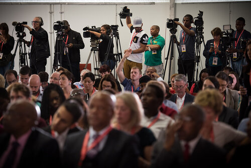 21st International AIDS Conference (AIDS 2016), Durban, South Africa. Photo shows: Official AIDS 2016 Opening Press Conference. Photo©International AIDS Society/Marcus Rose