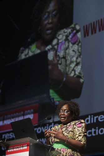 21st International AIDS Conference (AIDS 2016), Durban, South Africa.
Rapporteur & Closing Session (FRPL0208)
Closing remarks 
Olive Shisana, Evidence Based Solutions, South Africa (FRPL0211), 22 July, 2016.
Photo©International AIDS Society/Rogan Ward