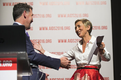 21st International AIDS Conference (AIDS 2016), Durban, South Africa.
Rapporteur & Closing Session (FRPL0208)
Closing remarks 
Chris Beyrer, Johns Hopkins University, United States and Linda-Gail Bekker, Desmond Tutu HIV Centre, South Africa, 22 July, 2016.
Photo©International AIDS Society/Rogan Ward