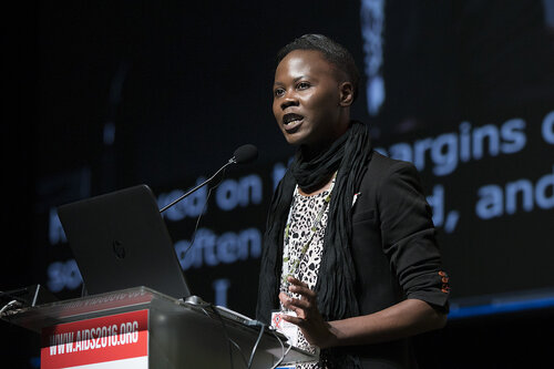 21st International AIDS Conference (AIDS 2016), Durban, South Africa.
Rapporteur & Closing Session (FRPL0208)
Community partners address 
Svitlana Moroz, Eurasian Women’s Network on AIDS, Ukraine 
Duncan Moeketse, Global Network of Young People Living with HIV (Y+), South Africa 
Gennady Roshchupkin, Eurasian Coalition on Male Health, Ukraine (FRPL0214), 22 July, 2016.
Photo©International AIDS Society/Rogan Ward