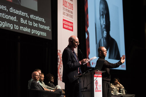 21st International AIDS Conference (AIDS2016), Durban, South Africa. Photo shows: Closing Plenary. Bernard Gardiner, University of Queensland. Photo©International AIDS Society/Marcus Rose