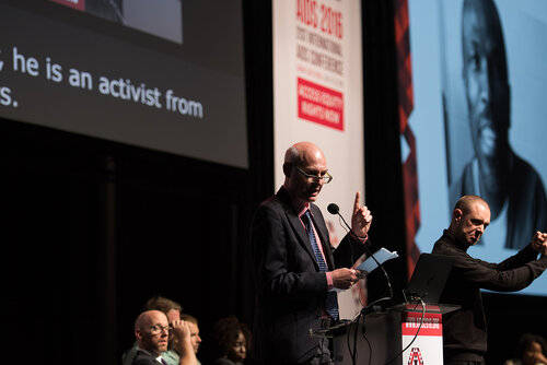 21st International AIDS Conference (AIDS2016), Durban, South Africa. Photo shows: Closing Plenary. Bernard Gardiner, University of Queensland. Photo©International AIDS Society/Marcus Rose