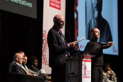 21st International AIDS Conference (AIDS2016), Durban, South Africa. Photo shows: Closing Plenary. Bernard Gardiner, University of Queensland. Photo©International AIDS Society/Marcus Rose