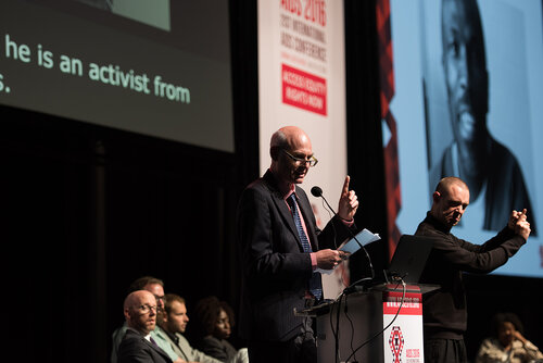 21st International AIDS Conference (AIDS2016), Durban, South Africa. Photo shows: Closing Plenary. Bernard Gardiner, University of Queensland. Photo©International AIDS Society/Marcus Rose