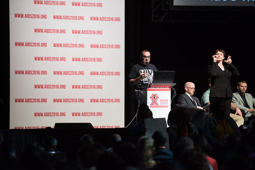 21st International AIDS Conference (AIDS2016), Durban, South Africa. Photo shows: Closing Plenary. Christoforos Mallouris, UNAIDS. Photo©International AIDS Society/Marcus Rose