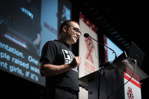21st International AIDS Conference (AIDS2016), Durban, South Africa. Photo shows: Closing Plenary. Christoforos Mallouris, UNAIDS. Photo©International AIDS Society/Marcus Rose