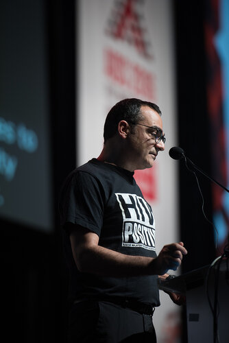 21st International AIDS Conference (AIDS2016), Durban, South Africa. Photo shows: Closing Plenary. Christoforos Mallouris, UNAIDS. Photo©International AIDS Society/Marcus Rose