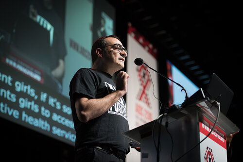 21st International AIDS Conference (AIDS2016), Durban, South Africa. Photo shows: Closing Plenary. Christoforos Mallouris, UNAIDS. Photo©International AIDS Society/Marcus Rose