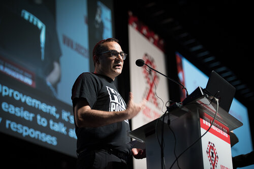 21st International AIDS Conference (AIDS2016), Durban, South Africa. Photo shows: Closing Plenary. Christoforos Mallouris, UNAIDS. Photo©International AIDS Society/Marcus Rose