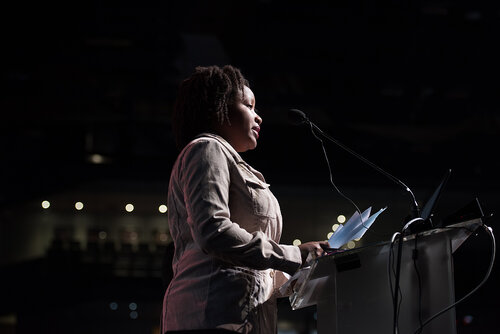 21st International AIDS Conference (AIDS2016), Durban, South Africa. Photo shows: Closing Plenary. Renatta Horasia Langlais, International Community of Women living with HIV (ICW), Dominica. Photo©International AIDS Society/Marcus Rose