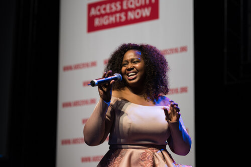 21st International AIDS Conference (AIDS2016), Durban, South Africa. Photo shows: Closing Plenary. Maleh sings at closing. Photo©International AIDS Society/Marcus Rose