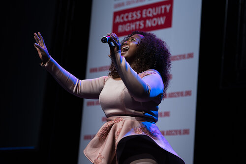 21st International AIDS Conference (AIDS2016), Durban, South Africa. Photo shows: Closing Plenary. Maleh sings at closing. Photo©International AIDS Society/Marcus Rose