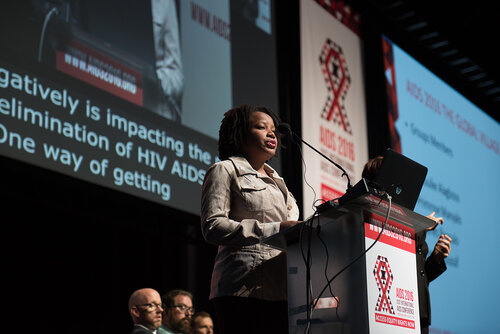 21st International AIDS Conference (AIDS2016), Durban, South Africa. Photo shows: Closing Plenary. Renatta Horasia Langlais, International Community of Women living with HIV (ICW), Dominica. Photo©International AIDS Society/Marcus Rose