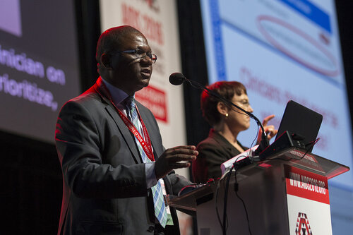21st International AIDS Conference (AIDS 2016), Durban, South Africa.
How do we get there? (FRPL01)
Award Presentation: Global Pediatric Antiretroviral Commitment-to-Action 
Luiz Loures, UNAIDS, Switzerland speaks, 21 July, 2016.
Photo©International AIDS Society/Rogan Ward