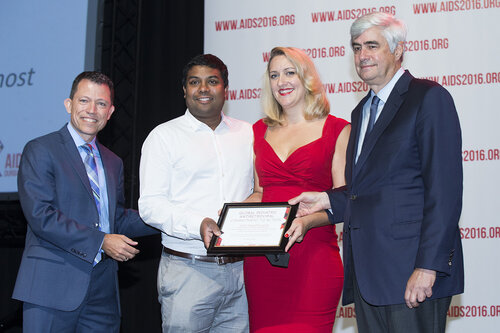 21st International AIDS Conference (AIDS 2016), Durban, South Africa.
How do we get there? (FRPL0102)
Award Presentation: Global Pediatric Antiretroviral Commitment-to-Action Public Recognition Award, 21 July, 2016.
Photo©International AIDS Society/Rogan Ward