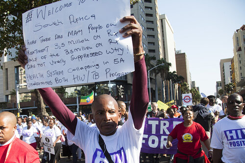 21st International AIDS Conference (AIDS 2016), Durban, South Africa.
Photo shows TAC March through the Durban CBD, 18 July, 2016.
Photo©International AIDS Society/Rogan Ward)