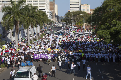 21st International AIDS Conference (AIDS 2016), Durban, South Africa.
Photo shows TAC March through the Durban CBD, 18 July, 2016.
Photo©International AIDS Society/Rogan Ward)