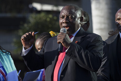 21st International AIDS Conference (AIDS 2016), Durban, South Africa.
Photo shows TAC March. South Africa Deputy President Cyril Ramaphosa speaks during the TAC March in Durban, 18 July, 2016.
Photo©International AIDS Society/Rogan Ward)