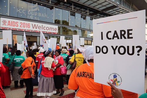 21st International AIDS Conference (AIDS 2016), Durban, South Africa.
16th July 2016
Grandmothers united having a march and gathering outside the Durban ICC
Photo©International AIDS Society/Abhi Indrarajan
