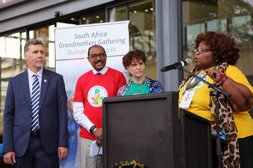 21st International AIDS Conference (AIDS 2016), Durban, South Africa.
16th July 2016
Grandmothers united having a march and gathering outside the Durban ICC
Photo©International AIDS Society/Abhi Indrarajan