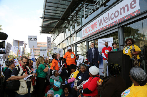 21st International AIDS Conference (AIDS 2016), Durban, South Africa.
16th July 2016
Grandmothers united having a march and gathering outside the Durban ICC
Photo©International AIDS Society/Abhi Indrarajan