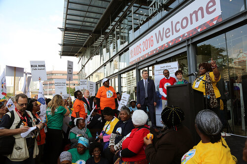 21st International AIDS Conference (AIDS 2016), Durban, South Africa.
16th July 2016
Grandmothers united having a march and gathering outside the Durban ICC
Photo©International AIDS Society/Abhi Indrarajan