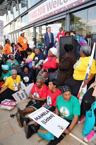 21st International AIDS Conference (AIDS 2016), Durban, South Africa.
16th July 2016
Grandmothers united having a march and gathering outside the Durban ICC
Photo©International AIDS Society/Abhi Indrarajan