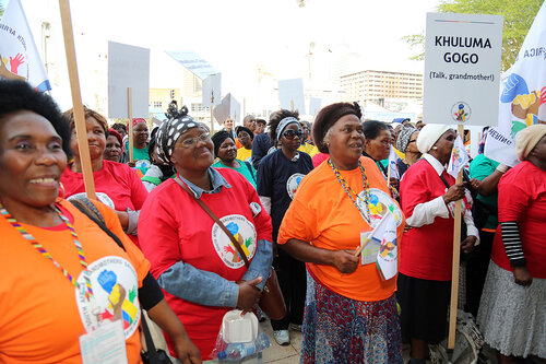 21st International AIDS Conference (AIDS 2016), Durban, South Africa.
16th July 2016
Grandmothers united having a march and gathering outside the Durban ICC
Photo©International AIDS Society/Abhi Indrarajan