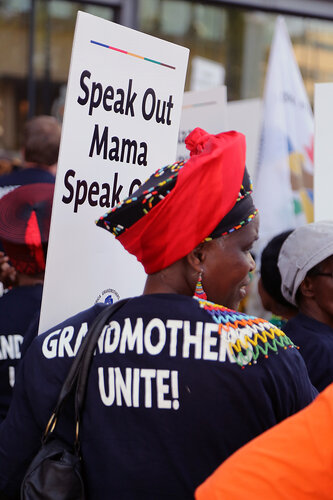 21st International AIDS Conference (AIDS 2016), Durban, South Africa.
16th July 2016
Grandmothers united having a march and gathering outside the Durban ICC
Photo©International AIDS Society/Abhi Indrarajan