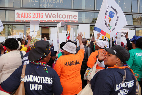 21st International AIDS Conference (AIDS 2016), Durban, South Africa.
16th July 2016
Grandmothers united having a march and gathering outside the Durban ICC
Photo©International AIDS Society/Abhi Indrarajan