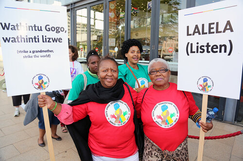 21st International AIDS Conference (AIDS 2016), Durban, South Africa.
16th July 2016
Grandmothers united having a march and gathering outside the Durban ICC
Photo©International AIDS Society/Abhi Indrarajan