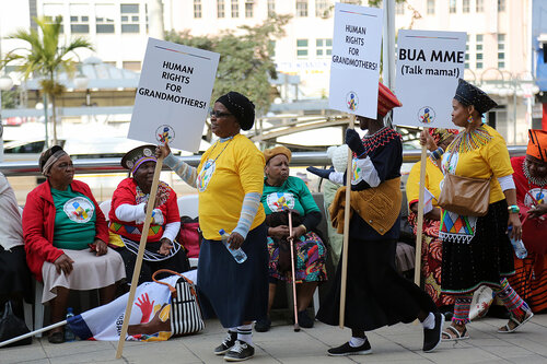 21st International AIDS Conference (AIDS 2016), Durban, South Africa.
16th July 2016
Grandmothers united having a march and gathering outside the Durban ICC
Photo©International AIDS Society/Abhi Indrarajan