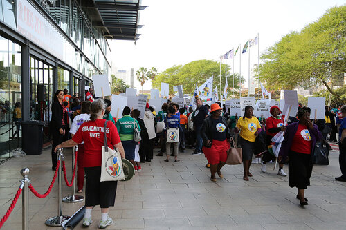 21st International AIDS Conference (AIDS 2016), Durban, South Africa.
16th July 2016
Grandmothers united having a march and gathering outside the Durban ICC
Photo©International AIDS Society/Abhi Indrarajan