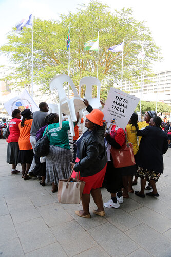 21st International AIDS Conference (AIDS 2016), Durban, South Africa.
16th July 2016
Grandmothers united having a march and gathering outside the Durban ICC
Photo©International AIDS Society/Abhi Indrarajan
