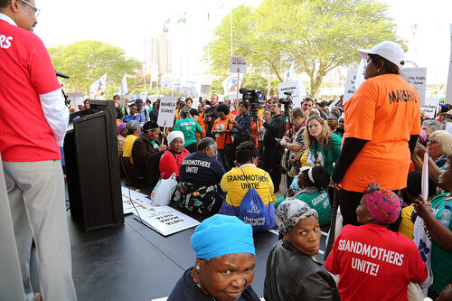 21st International AIDS Conference (AIDS 2016), Durban, South Africa.
16th July 2016
Grandmothers united having a march and gathering outside the Durban ICC
Photo©International AIDS Society/Abhi Indrarajan